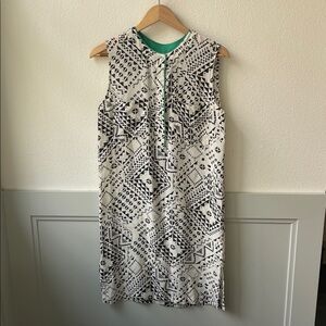 Brochu Walker White and Black Geometric Sleeveless Dress